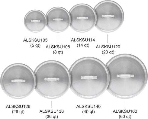 ALSKSU120 Sauce Pot Lid by Thunder Group - 20 Qt, 13-3/4" Dia. X 5/8" Thickness