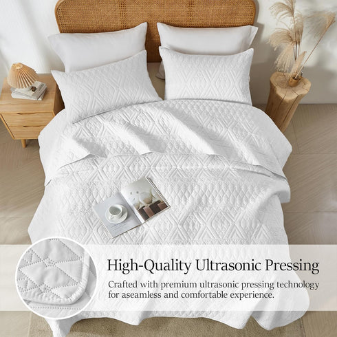 Set,White Set Seasons,2 Piece(1 Quilt,1Pillow akkialla Twin Size Quilt Bedding Lightweight Microfiber Soft