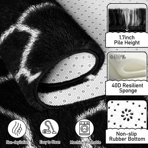 5x8 EVOIONOS Washable Large Area Rug Living Room, Fluffy Shag Rug Bedroom Ultra Soft Plush Non Slip Carpet Indoor Floor