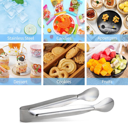 18PCS Mini Tongs for Appetizers, 5Inch Serving Tongs, Small Kitchen Utensils for Sugar Cubes, Coffee, Tea Party, Dessert