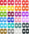 Lasiyanor 48Pcs Wine Glass Markers, Silicone Charms for Bar Party Martinis Cocktail Champagne Glasses