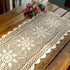 KEPSWET Sunflower Cotton Handmade Crochet Lace Rectangle Table Runner, Beige (14x60 inch)