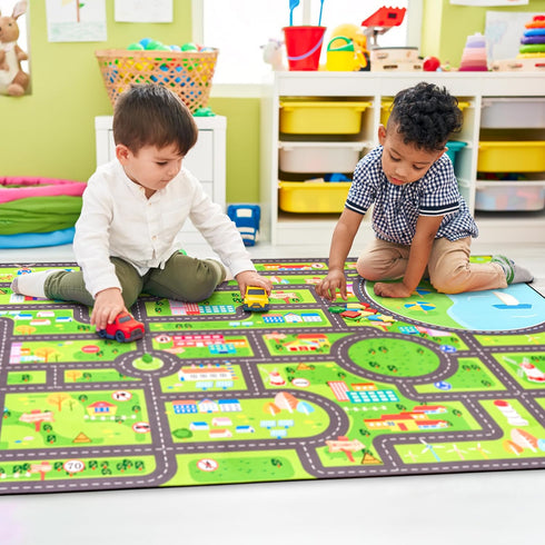 Sorbus Car Mat - City Road Washable Rug for Kids, Car Carpet, Floor Play Mats, Easy to Clean Washable Rugs for Safe