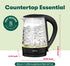 BELLA 1.7 Liter Glass Electric Kettle, Quickly Boil 7 Cups of Water, Auto Shut-Off, Black