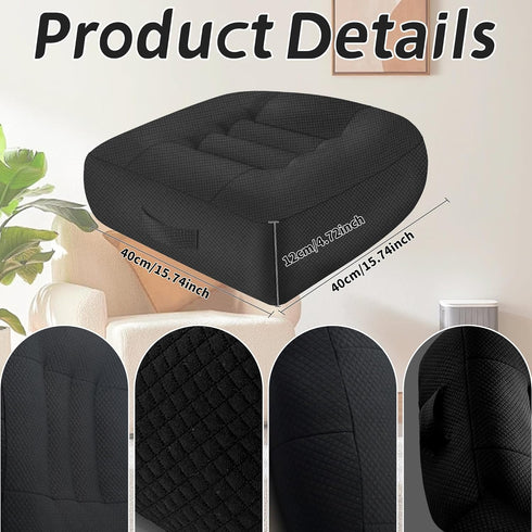 runfider Car Booster Thick Height Adjustable Seat Cushion with Breathable Mesh Cover, Portable Seat Cushion