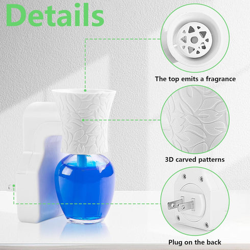 2 Pack WallFlower Fragrance Oil Plug-in Diffuser, Rotary Design, with 2 Empty Bottles for Home Office