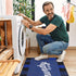 Ottomanson 26" x 35" Laundry Room Rug - Non-Slip Mat for Laundry & Mudroom - Durable and Easy to Clean (Navy)