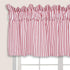 Cackleberry Home Red and White Ticking Stripe Valance Curtain, 72 Inches W x 17 Inches L