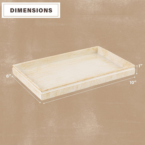 Counter 10"Lx6"Wx1"H Creative Scents Rustic Luxe Decorative Coffee Table Tray - Decor Tray for Home Decor Works as a