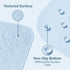 39x16 Inch, Extra Long Rubber Bathtub Mat, Non-Slip Shower Tub Mat, Bath Tub Floor Mat with Suction Cups and Drainage