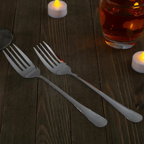 Cornucopia Brands Serving Fork Set of Two (2), Elegant 9" Stainless Steel Buffet & Banquet Style Serving Forks