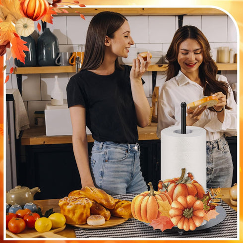 MorningRo Countertop Countertop Thanksgiving Paper Towel Holder Pumpkin Kitchen Decor and Accessories Fall Large Black