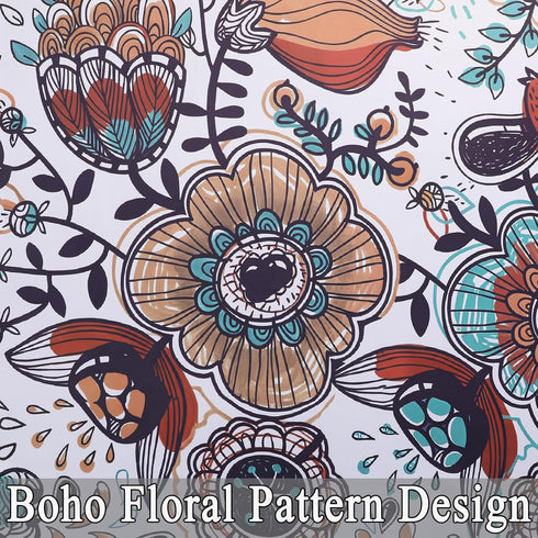 Pack 2,Bohemian Room,Grommet Drapes,52x102 Inch Estelar Textiler Vintage Garden Plants Herbs Print Blackout Curtains