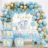HYCSANBAO Elephant Baby Shower Decorations for Boy, Blue Elephant Baby Shower Party Supplies,