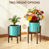 12 Inch ALIGADO Bamboo Plant Stand Indoor, for Up to Pots, Built to Fit Corners, Sturdy & Stable Design, Walnut Finish