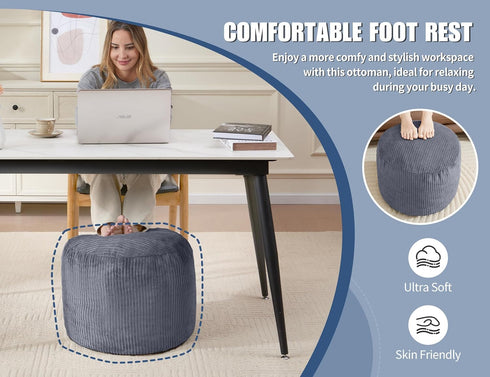 20x15 WSOFRLAC Small Pouf Ottoman Foot Rest Footstool and Ottomans Small for Couch Foot Stools for Living Room Boho