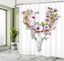 Ambesonne Skull Shower Curtain, Deer Animal Skull with Floral Horns, 69" W x 70" L, Brown Purple, Cloth Fabric Bathroom