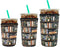 YR Reusable Neoprene Insulator Sleeve for Iced Coffee Cups, 3 Pack Coffee Coolies