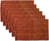 Sweet Home Collection 100% Cotton Placemats, Set of 6, Two Tone Woven Fabric, 13" x 19", Soft Durable Table Mat, Rust