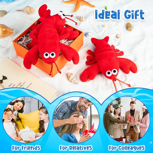 SYWHXY 12Pack Backpack Lobster Toy Cute Plush Lobster Stuffed Animal Crab Doll for Kids, Soft Mini Plush Stuffed