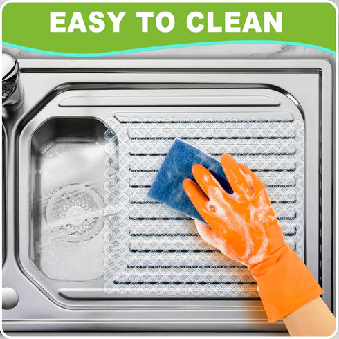 2 Pack 12 11.2 Inches Coopay Kitchen Sink Mat Plastic Protect Mat PVC Eco-friendly Adjustable Stainless steel/Porcelain