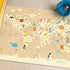 4x6 Kids Bedroom Rug with World Map & Animals Educational Washable Play Mat for Playroom, Cute Global Animal, Featuring