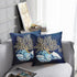 Emvency Throw Pillow Cover, Blue Seashore Indigo Ocean Coral Seashells, 20 x 20 Inch Decorative Pillow Case