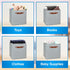 Pomatree 11 Inch Cube Storage Bin - 6 Pack, Linen Fabric Bins for Bedroom, Living Room, Clothes, Toys, Foldable, Silver