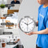 HITO 10 Inch Silent Wall Clock, Battery Operated, Non-Ticking, Glass Cover, Silver Aluminum Frame, Home Decor