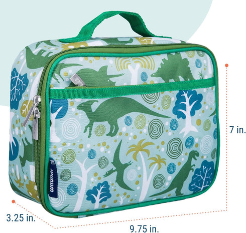 Wildkin Kids Insulated Lunch Box, Durable and Reusable for School & Travel - Dinomite Dinosaur
