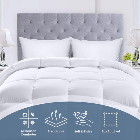 Utopia Bedding Down Alternative Comforter (Twin, White) - Plush Siliconized Fiberfill Duvet Insert