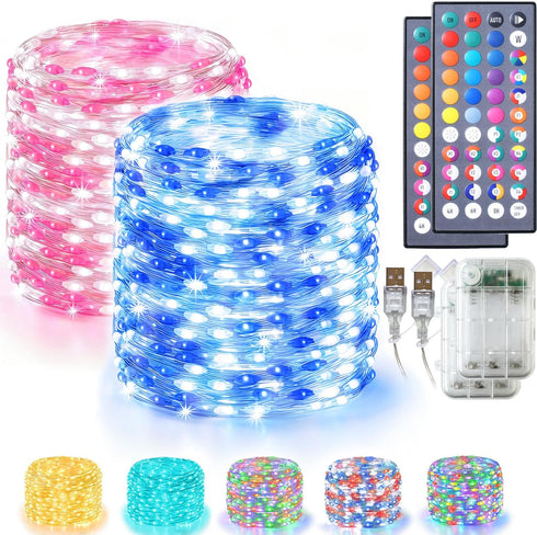 Lovelite Fairy Lights 34 Colors Changing, 2 Pack Total 40FT 120LED 4th