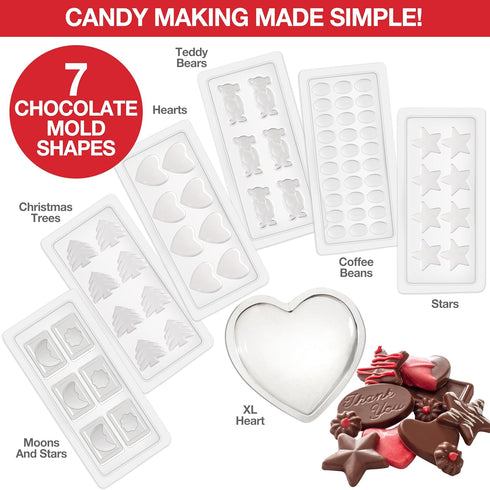 Set 30 Electric Chocolate Melting Pot - Mother's Day Brunch Fondue & Candy Kit w/ Bonus Accessories - Dip, Drizzle