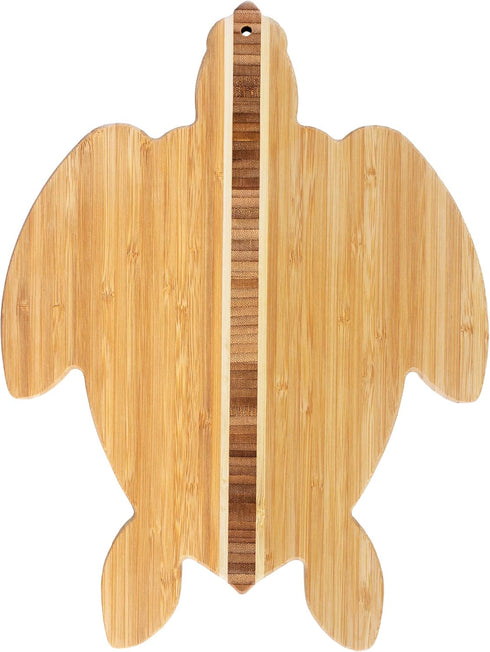 Totally Bamboo Sea Turtle Shaped Cutting Board and Charcuterie Serving Tray, Great for Display