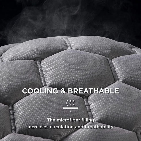 Bedsure King Size Mattress Pad - Soft Cooling Quilted Protector with 8-21" Deep Pocket, Grey