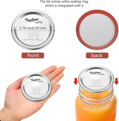 Canning Lids for Ball, Kerr Jars, Split-Type Metal Mason Jar Lids, 150 Pcs Regular Mouth, Airtight Food Grade Material