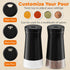 HOME EC Original Salt and Pepper Shakers Set - Black Spice Dispenser with Adjustable Pour Holes for Salts and Ground