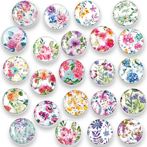 MORCART 30Pcs Flower Refrigerator Magnets, Fridge Decoration Stickers for Kitchen, Locker, Office, Dishwasher