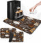 Coffee Mat for Countertops, 2 Pcs Retro Vintage Brown Dish Drying Mat for Kitchen Coffee Bar, Fits Under Espresso