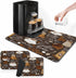 Coffee Mat for Countertops, 2 Pcs Retro Vintage Brown Dish Drying Mat for Kitchen Coffee Bar, Fits Under Espresso