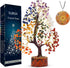 Seven Chakra Gemstone Tree with Chakra Pendant - Crystal Tree Home Decor, Birthday Gifts for Women, 10-12"
