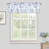 Valance for Windows Watercolor Leaves Print Rod Pocket for Kitchen 52 x 14 Inches, Blue/Gray
