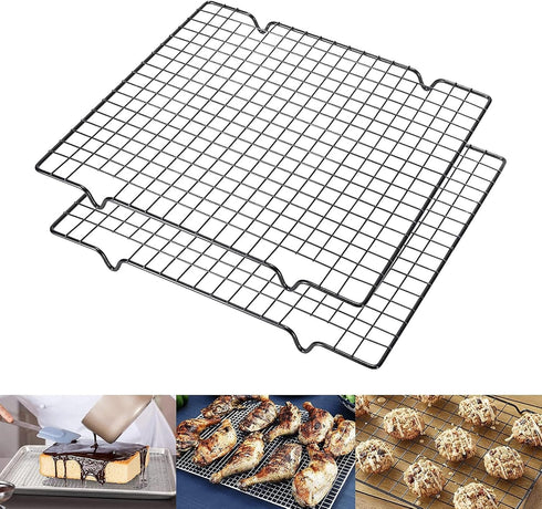 Cooling Racks, Non-Stick Stainless Steel Baking Rack Tray, 2 Pack 11.02 Inch Cake Cooling Wire for Biscuit, Pizza