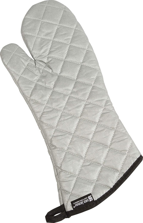 San Jamar 801SG17 Silicone Oven/Freezer Mitt, 17" Length, Silver Temperature Protection