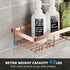 Moforoco Shower Caddy Shelf Organizer Rack, Self Adhesive Black Bathroom Shelves Basket, Home Farmhouse Wall Inside