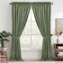 W52 L84, 2 StangH Sage Green Velvet Curtains - Rod Pocket Room Darkening Curtain Panels Heritage Plush Heat Insulation
