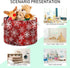 Christmas Large Storage Basket with Red Pattern and Snowflakes for Toys, Clothes, Laundry Hamper Organizer Bag with
