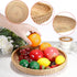 Hipiwe 11.8" Round Key Basket Bowl for Entryway Table, Large Rattan Tray Decorative Ottoman Trays Centerpiece