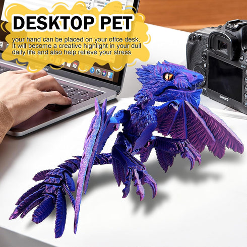 3D Extra Large Dynamic Printed Dragon Egg with Dragon InsideOpen and Close Mouth with Wings Movable and Eyes, Feathered