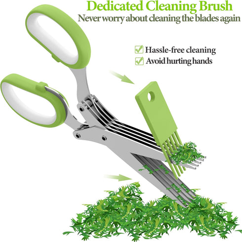 2025 Upgraded Herb Scissors, Effortless Shears Cutter Tool with Sharp Stainless Steel Blades, Green